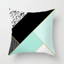 Light Blue Green Mint Geometric Print Boho Pillowcase Set by Axyaa