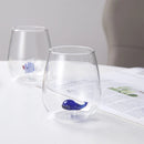 Axyaa Cute Cartoon Glass Juice Cup 14oz Unique Transparent Household Drinkware
