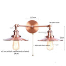 Axyaa Industrial Pink LED Wall Light with Pull Chain Switch - Two Heads Industrial Bedroom Lamp