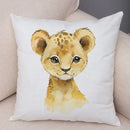 Axyaa Animal Cushion Cover - Cute, Watercolor, Sofa Decor Pillowcase