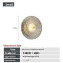 Axyaa Copper Wall Lamp with Amber Glass Shade & LED Light – Modern Bedside Lighting