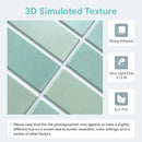 Axyaa Green Tile Backsplash Stickers, Water/Mold Resistant, 30x30cm