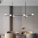 Axyaa LED Glass Ball Chandelier: Modern Minimalist Dining Room Hanging Lamp