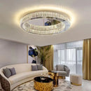 Axyaa Crystal Circle LED Chandelier: Modern Ceiling Light for Home Decor