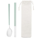Axyaa Pink Handle Cutlery Set with Storage Bag - Stainless Steel Dinnerware