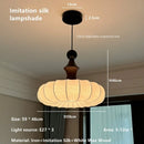 Axyaa French Vintage Wood Silk Pendant Light Chandelier