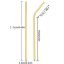 Axyaa Gold Stainless Steel Straw Set with Bag & Brush