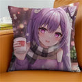 Axyaa Keqing Anime Cushion Cover Pillow Case for Home Sofa Bed Decor