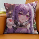 Axyaa Keqing Anime Cushion Cover Pillow Case for Home Sofa Bed Decor