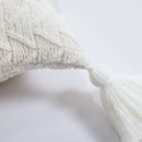 Axyaa Soft Knit Cushion Cover 45x45cm Solid Pillow Case with Tassels
