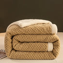 Axyaa Velvet Jacquard Double Layer Blanket Queen Size Warm Plush Bed Throw