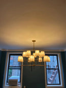 Axyaa Copper Fabric Chandelier: Luxury Nordic LED Pendant Light for Living Room and Dining Table