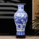 Axyaa Blue and White Porcelain Antique Vase Home Decoration