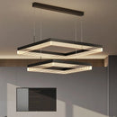Axyaa Modern Minimalist Square LED Pendant Light Dimmable Chandelier for Living Room & Bedroom