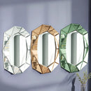 Axyaa Modern Irregular Accent Mirror 100x72cm Green/Gold/Silver for Living Room Entry