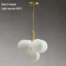 Axyaa Pure Copper Glass Chandelier LED Pendant Lamp for Modern Light Luxury Décor