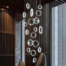 Axyaa Crystal Chandelier Stair Pendant Lamp Living Room Lighting