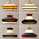 Axyaa Colorful Fabric Pendant Lamp: Japanese-Inspired LED Kitchen Decor