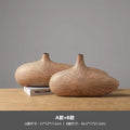 Axyaa Striped Resin Vase Imitation Wood Finish - Desktop Decoration & Crafts