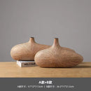 Axyaa Striped Resin Vase Imitation Wood Finish - Desktop Decoration & Crafts