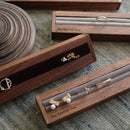 Axyaa Walnut Jewelry Display Rack for Rings and Earrings Storage