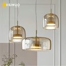 Axyaa Glass Chandelier with Adjustable Cord - Elegant Home Lighting for Dining Room