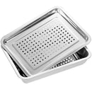 Axyaa Stainless Steel Kitchen Storage Trays Set for Food Drain Dry Dish, Barbecue, and Tea Cup