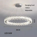 Axyaa LED Crystal Ceiling Lamp Modern Square Dimmable Dining Room Fixture