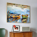 Axyaa Sailing Boat Abstract Sea Canvas Wall Art Print for Home Décor