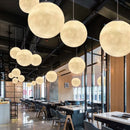 Axyaa Moon Led Pendant Chandelier for Living Room Kitchen Bedroom; Modern Wabi-Sabi Luminaire