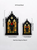 Axyaa Gothic Church Window Style Desktop Decor Floral/Geometric Ornaments