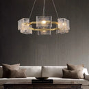 Axyaa Luxury Crystal Chandelier: Modern Irregular Luster Pendant Light for Living Room & Restaurant