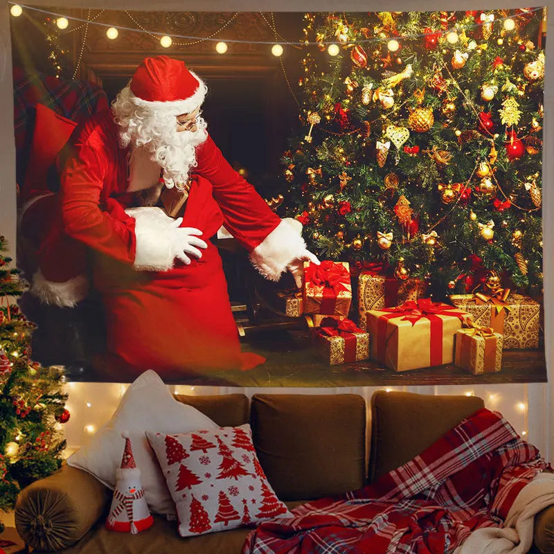 Axyaa Santa Claus Tapestry: Festive Home Decor for Parties, Living Room, Bedroom