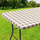 Axyaa Waterproof Stretch Vinyl Rectangle Table Cover for Home Parties and Outdoor Activities