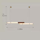 Axyaa Retro Wood Grain Long Strip Chandelier for Bar, Living Room, Office & More
