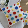 Axyaa Color Dot Tassel Cushion Cover 45x45cm for Living Room Sofa