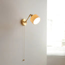 Axyaa Adjustable Ceramic Copper LED Wall Lamp with Pull Chain Switch