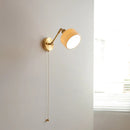 Axyaa Nordic Ceramic Copper LED Wall Lamp with Pull Chain Switch & Adjustable Up/Down Light