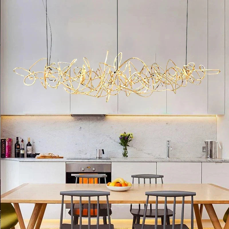 Modern Nordic Art LED Chandelier by Axyaa - Creative Pendant Light for Home Décor