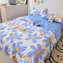 Axyaa Summer Quilts: Princess Style Floral Cartoon Bedspread, Washable Single Queen Comforter