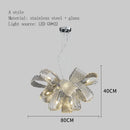 Axyaa Peacock Glass Chandelier: Nordic Luxury Hanging Lamp for Home Decor