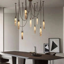 Brass Snowflake Gypsum Pendant Light for Living Room by Axyaa