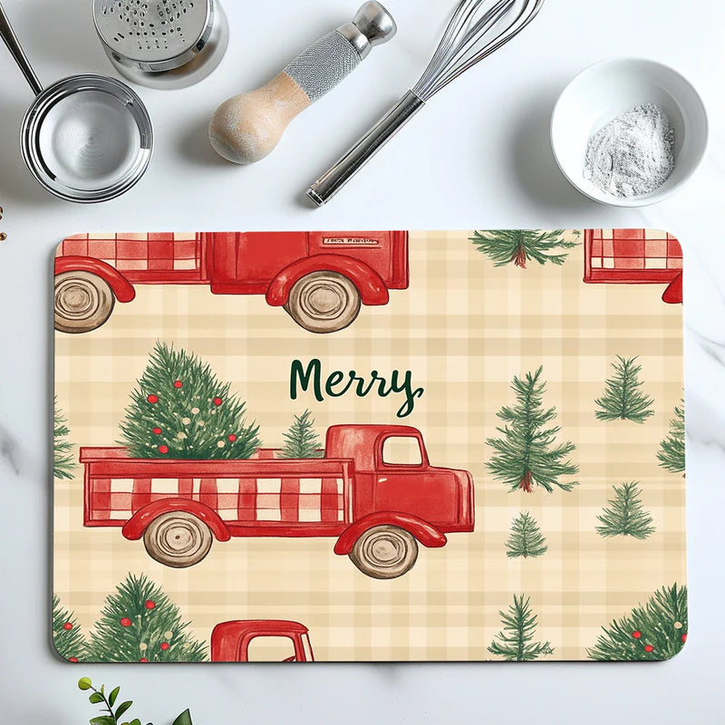 Axyaa Christmas Tree Drying Mat - Quick Dry Kitchen & Bathroom Drain Pad