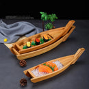 Axya Wooden Sushi Boat Set for Assorted Cold Dishes and Sashimi.