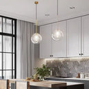 Axyaa Modern Clear Glass Globe LED Pendant Chandelier for Dining Room Kitchen Bedroom