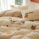 Axyaa Embroidered Fleece Winter Bedding Set for Cozy Warmth
