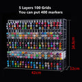 Axyaa Acrylic Marker Holder Pen Storage Box Pencil Shelf School Office Organizer