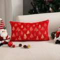 Axyaa Christmas Foil Print Plush Cushion Cover for Living Room and Bedroom