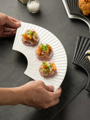 Axyaa Fan-Shaped Sushi Plate Set - Hotel Western Food Serving Tray