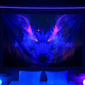 Axyaa Neon Anime Punk Wall Hanging - Vibrant Fluorescent Tapestry for Home Decor